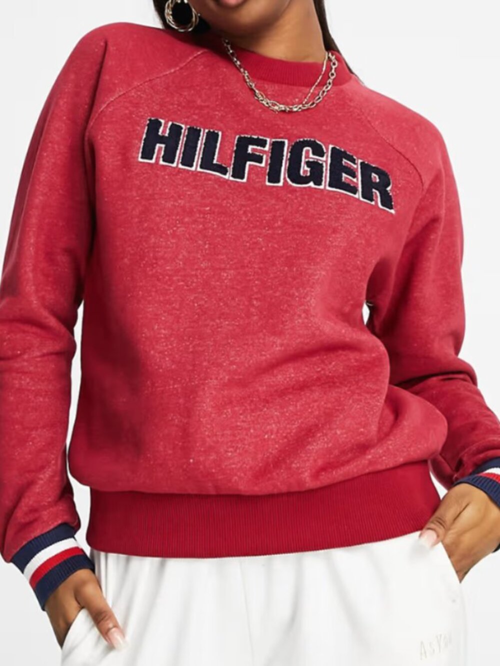 NWT Tommy Hilfiger Europe red embroidered logo graphic sweatshirt, Small